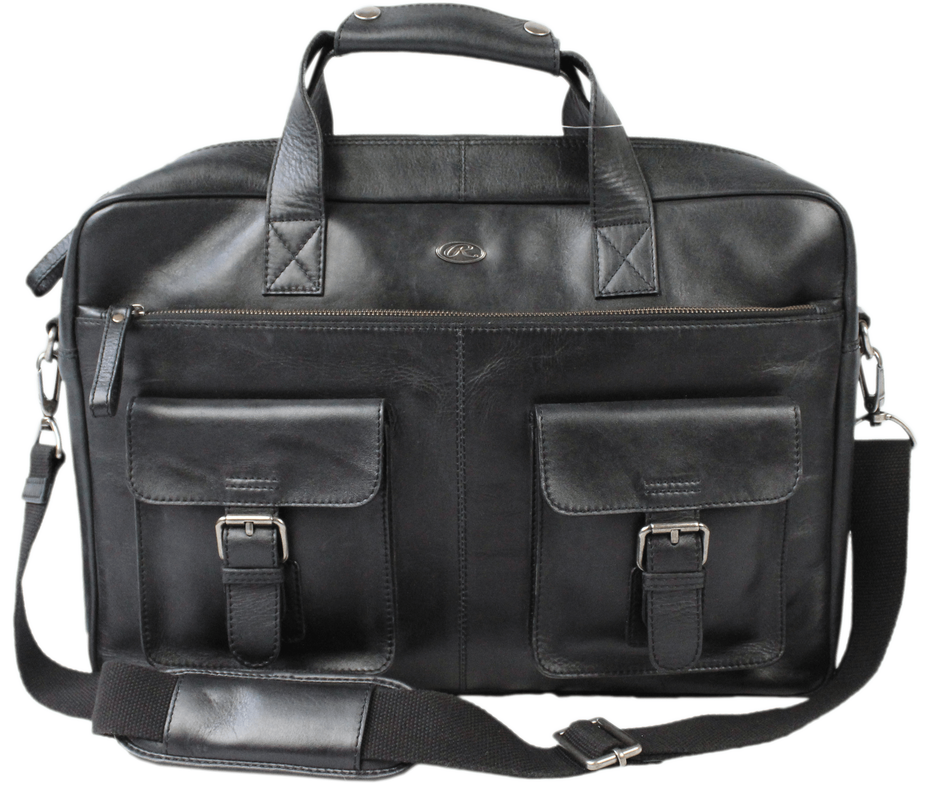 rawlings leather messenger bag